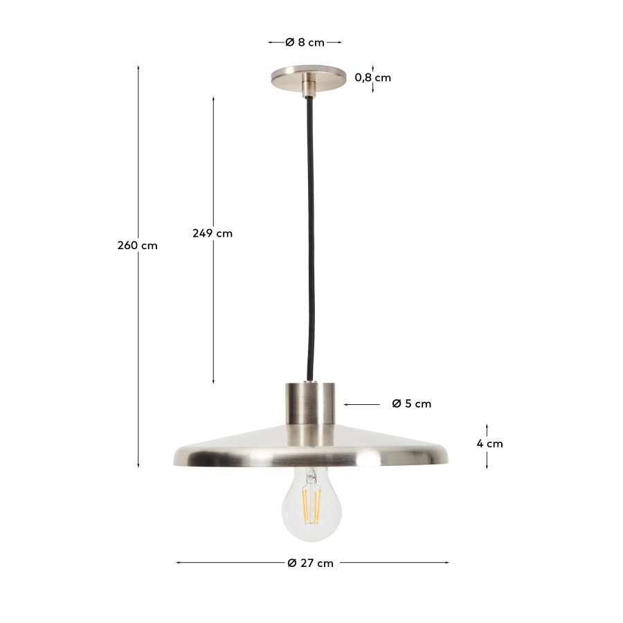 KAVE HOME Nuvira loftlampe - lysegr� b�rstet metal