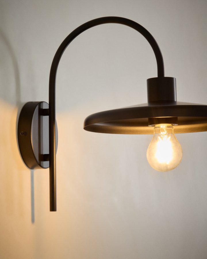 KAVE HOME Nuvira v�glampe - sort satin metal