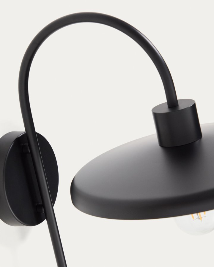 KAVE HOME Nuvira v�glampe - sort satin metal