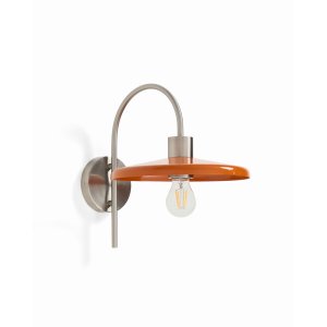 KAVE HOME Nuvira v�glampe - orange og lysegr�t b�rstet metal