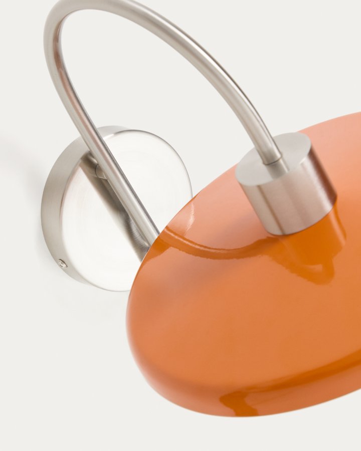 KAVE HOME Nuvira v�glampe - orange og lysegr�t b�rstet metal