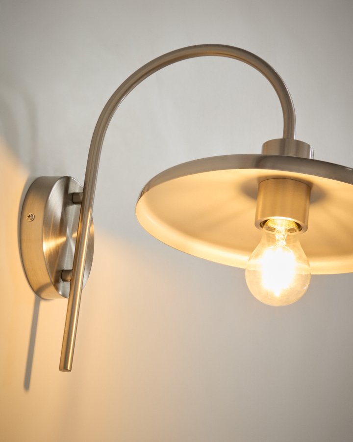 KAVE HOME Nuvira v�glampe - lysegr�t b�rstet metal