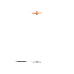 KAVE HOME Nuvira golvlampa - orange och ljusgr� borstad metall