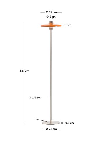 KAVE HOME Nuvira gulvlampe - orange og lysegr�t b�rstet metal