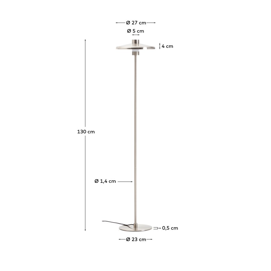 KAVE HOME Nuvira gulvlampe - lysegr� b�rstet metal