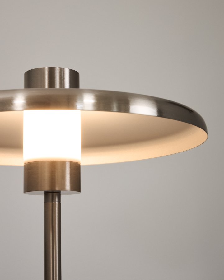 KAVE HOME Nuvira gulvlampe - lysegr� b�rstet metal