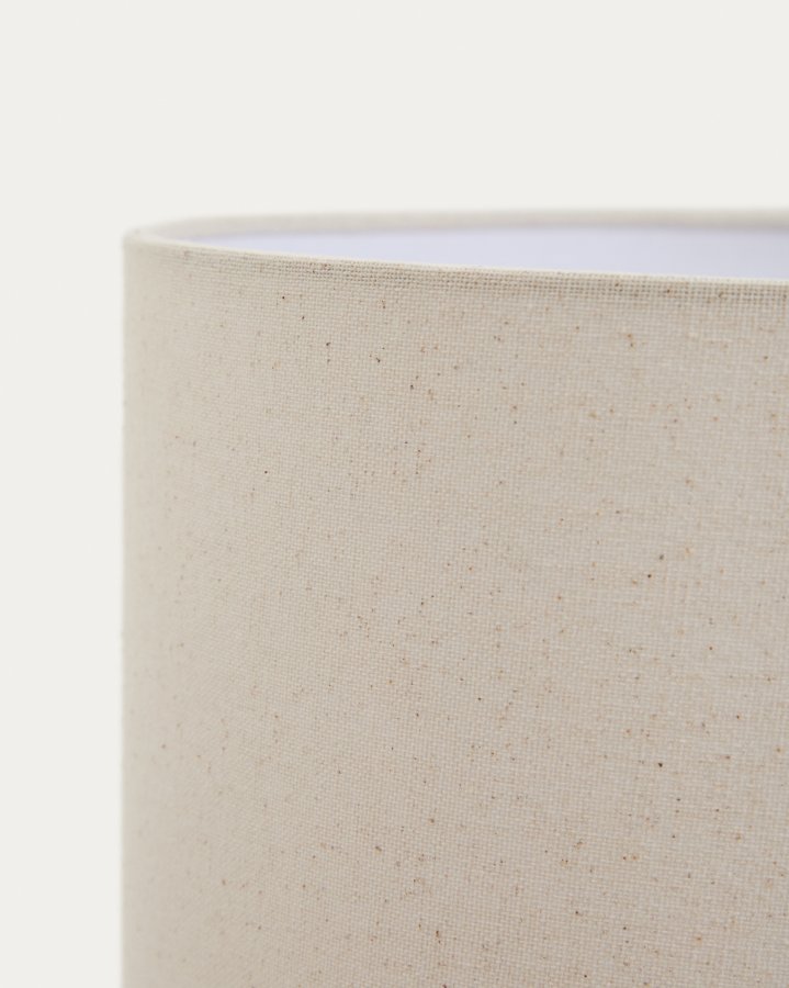 KAVE HOME Mavran bordlampe - bomuld og brun og sennepsfarvet keramik