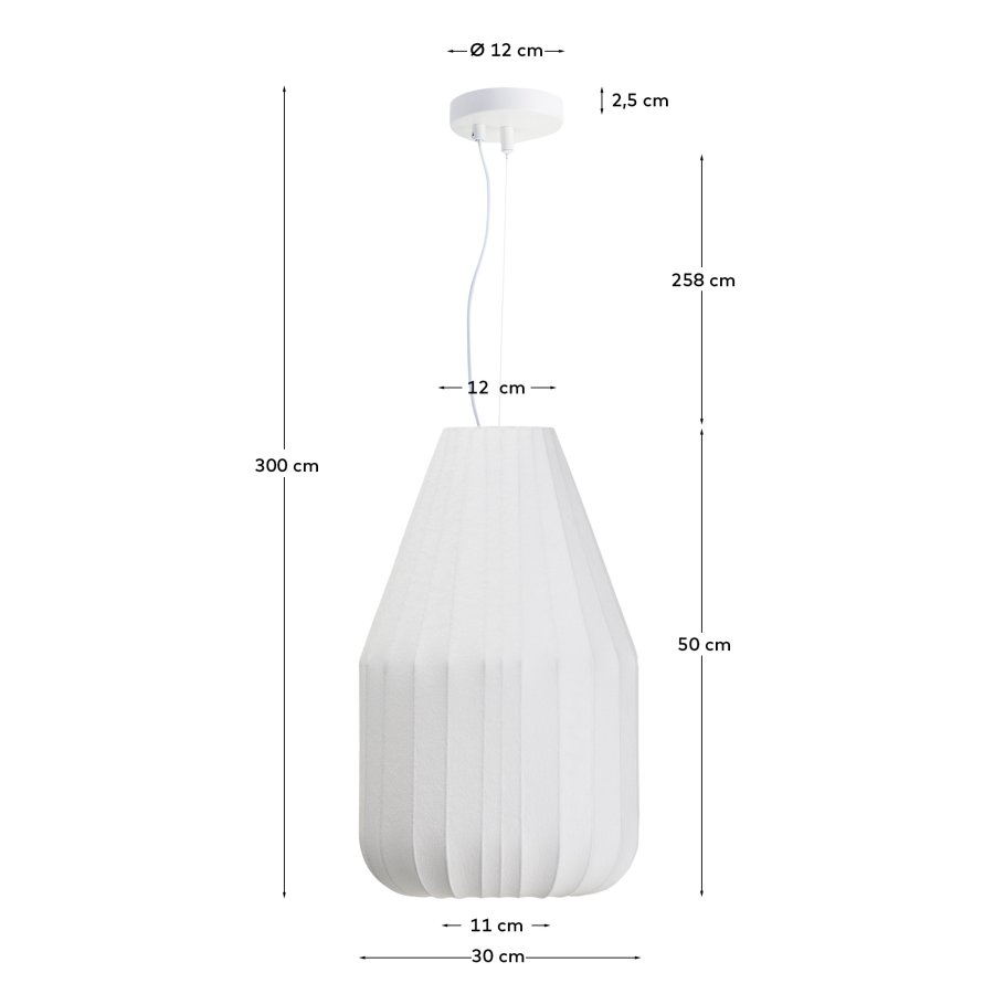 KAVE HOME Somar loftlampe - hvid syntetiske fibre og st�lst�nger (�30)
