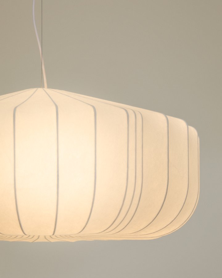 KAVE HOME Somar loftlampe - hvid syntetiske fibre og st�lst�nger (�76)