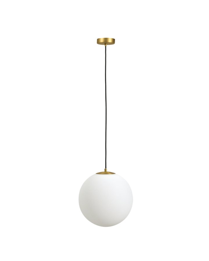 KAVE HOME Brisia loftlampe - 1 matteret glaskugle og b�rstet messingfinish metal (�30)