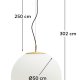 KAVE HOME Brisia loftlampe - 1 matteret glaskugle og b�rstet messingfinish metal (�50)