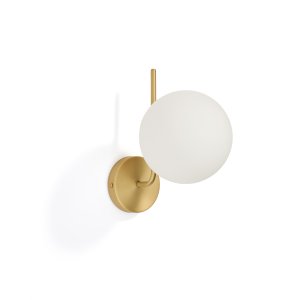 KAVE HOME Brisia v�glampe - 1 matteret glaskugle og b�rstet messingfinish metal (�15)