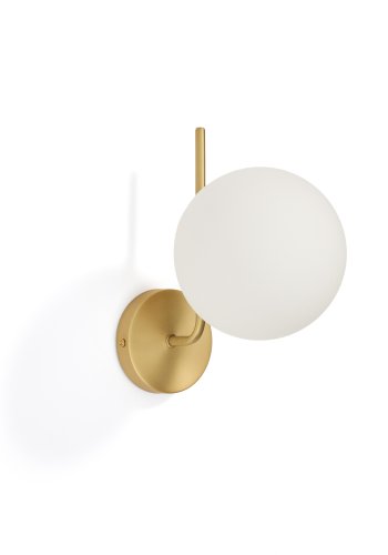 KAVE HOME Brisia v�glampe - 1 matteret glaskugle og b�rstet messingfinish metal (�15)