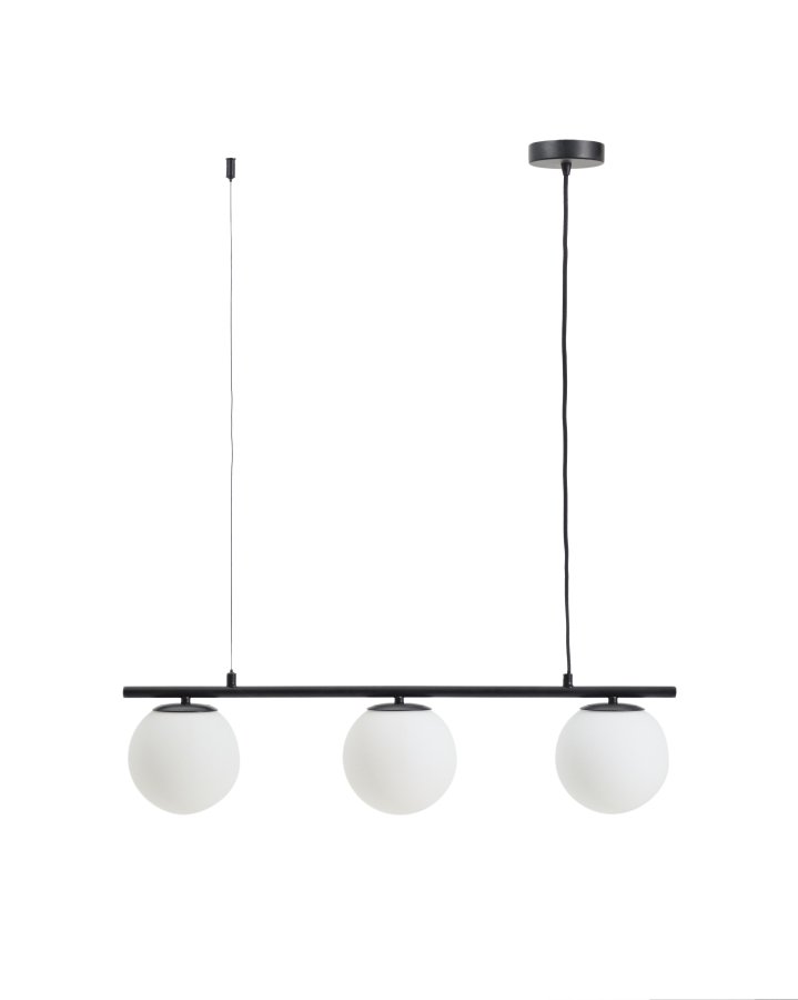 KAVE HOME Brisia loftlampe - 3 matterede glaskugler og sort metal (�15)