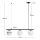 KAVE HOME Brisia loftlampe - 3 matterede glaskugler og sort metal (�15)