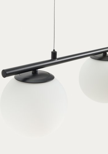 KAVE HOME Brisia loftlampe - 3 matterede glaskugler og sort metal (�15)