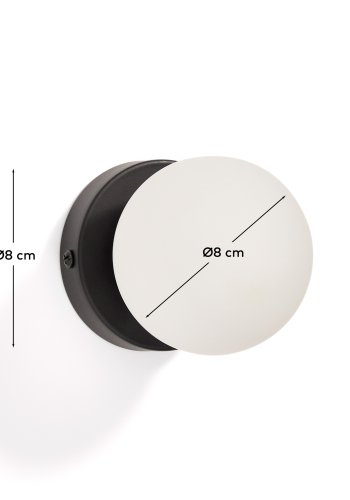 KAVE HOME Brisia v�glampe - 1 matteret glaskugle og sort metal (�8)