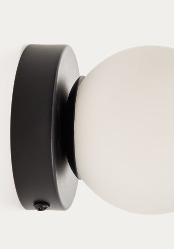 KAVE HOME Brisia v�glampe - 1 matteret glaskugle og sort metal (�8)