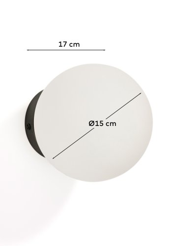 KAVE HOME Brisia v�glampe - 1 matteret glaskugle og sort metal (�15)