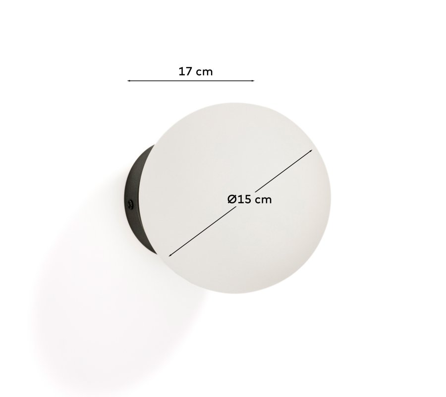 KAVE HOME Brisia v�glampe - 1 matteret glaskugle og sort metal (�15)