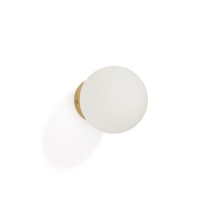 KAVE HOME Brisia v�glampe - 1 matteret glaskugle og b�rstet messingfinish metal (�15)