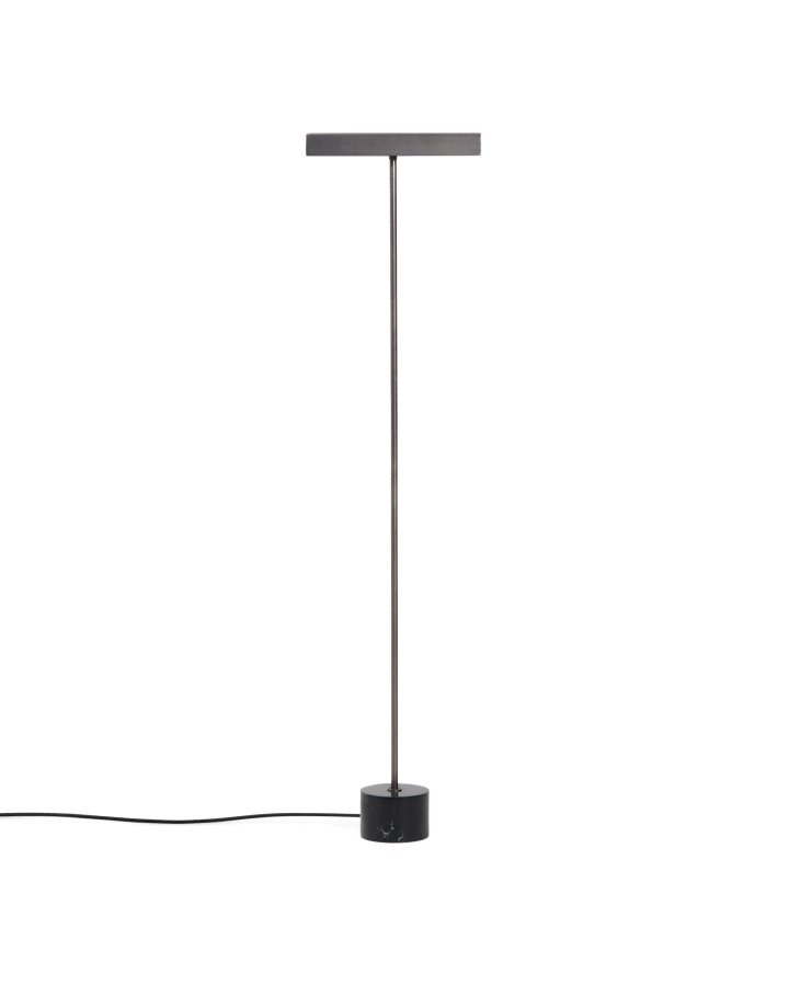 KAVE HOME Lynor gulvlampe - b�rstet st�l med sort marmorfod