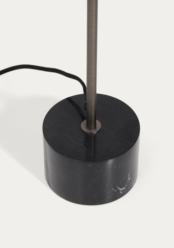KAVE HOME Lynor gulvlampe - b�rstet st�l med sort marmorfod