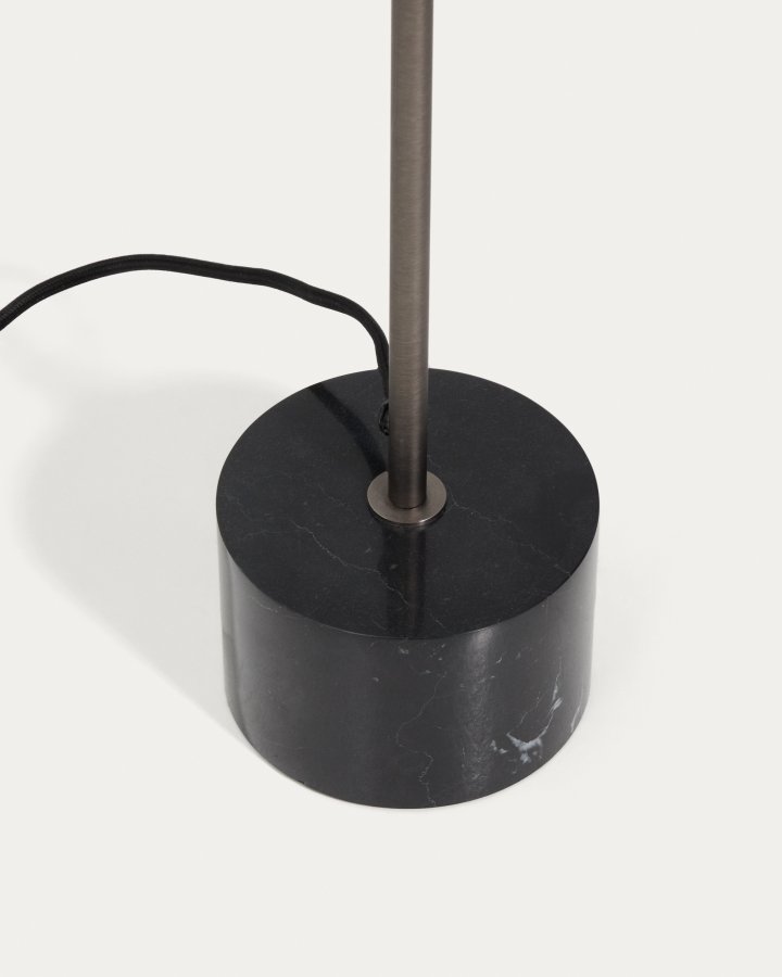 KAVE HOME Lynor gulvlampe - b�rstet st�l med sort marmorfod
