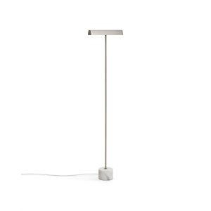 KAVE HOME Lynor gulvlampe - b�rstet metal og hvid marmor