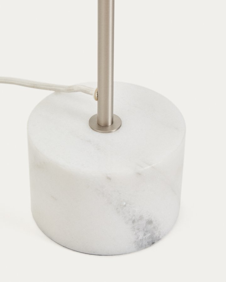 KAVE HOME Lynor gulvlampe - b�rstet metal og hvid marmor