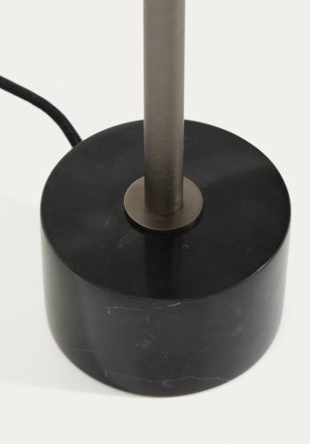 KAVE HOME Lynor bordlampe - b�rstet metal med sort marmorfod