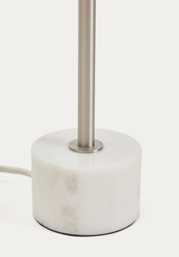 KAVE HOME Lynor bordlampe - b�rstet metal og hvid marmor