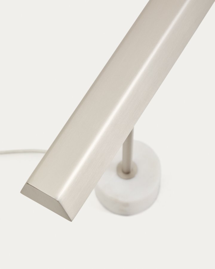KAVE HOME Lynor bordlampe - b�rstet metal og hvid marmor