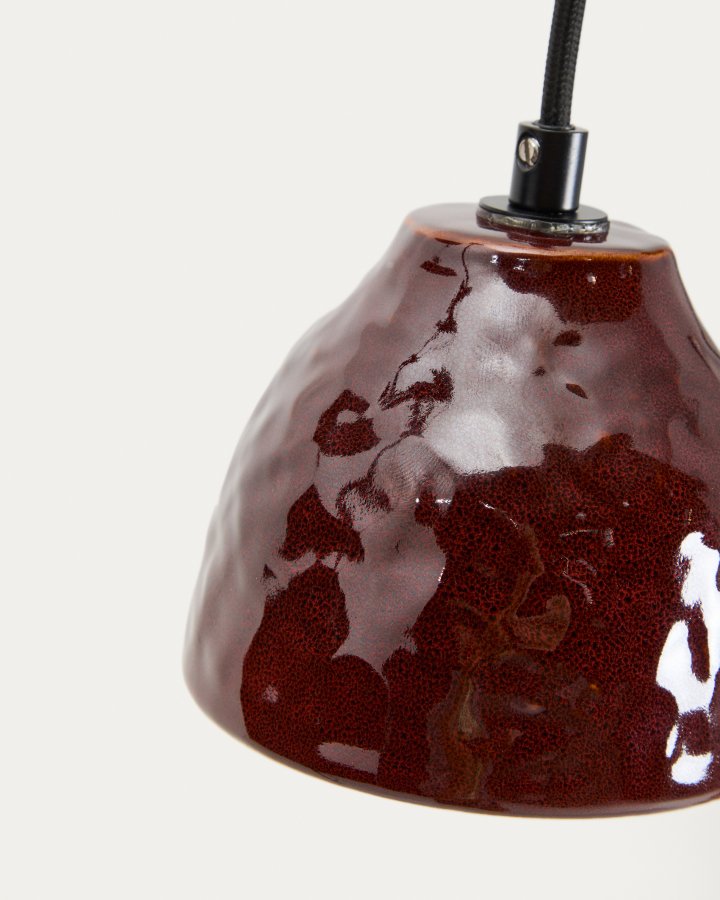 KAVE HOME Drava loftlampe - bordeaux keramik