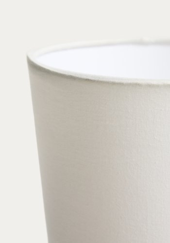 KAVE HOME Viona stor bordlampe - elfenben bomuld og gr� metal med tekstureret steneffekt (H:36)