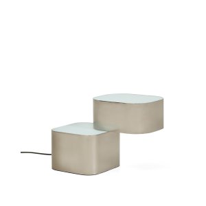 KAVE HOME Tanden bordlampe - gr� metal med b�rstet finish