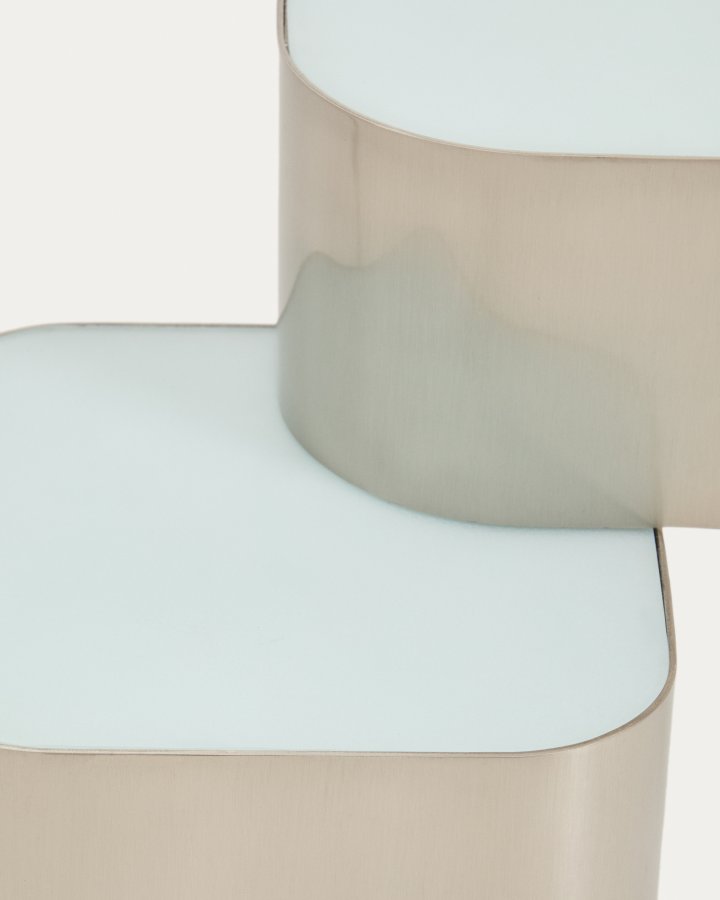 KAVE HOME Tanden bordlampe - gr� metal med b�rstet finish