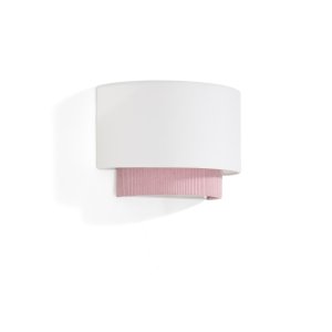 KAVE HOME Bianella v�glampe - hvid bomuld og lyser�d fl�jl