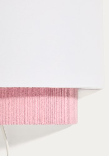 KAVE HOME Bianella v�glampe - hvid bomuld og lyser�d fl�jl