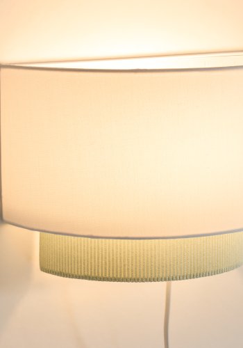 KAVE HOME Bianella v�glampe - hvid bomuld og turkis fl�jl