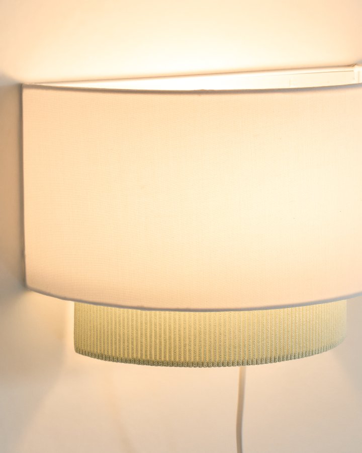 KAVE HOME Bianella v�glampe - hvid bomuld og turkis fl�jl