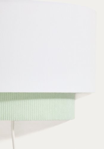 KAVE HOME Bianella v�glampe - hvid bomuld og turkis fl�jl