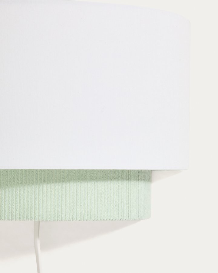 KAVE HOME Bianella v�glampe - hvid bomuld og turkis fl�jl