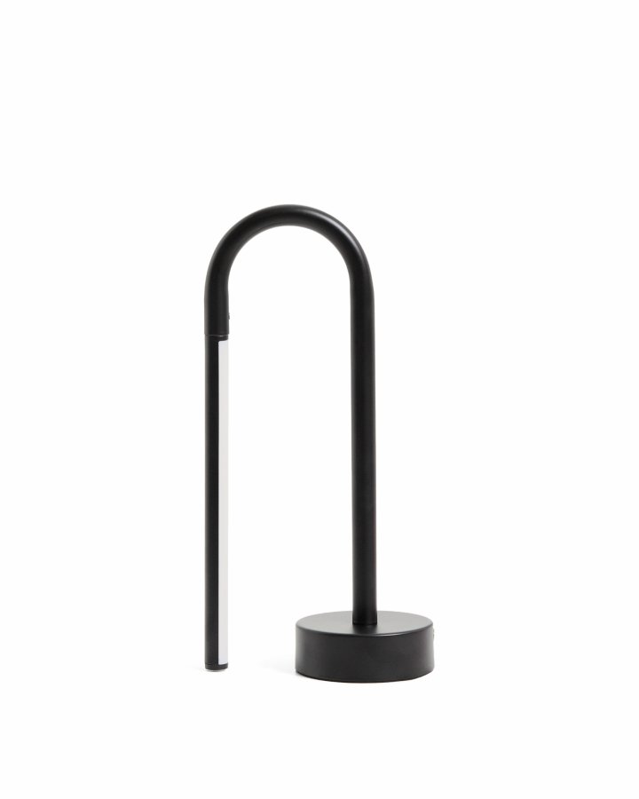 KAVE HOME Bow b�rbar bordlampe, genopladelig - sort aluminium