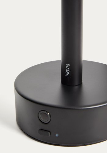 KAVE HOME Bow b�rbar bordlampe, genopladelig - sort aluminium