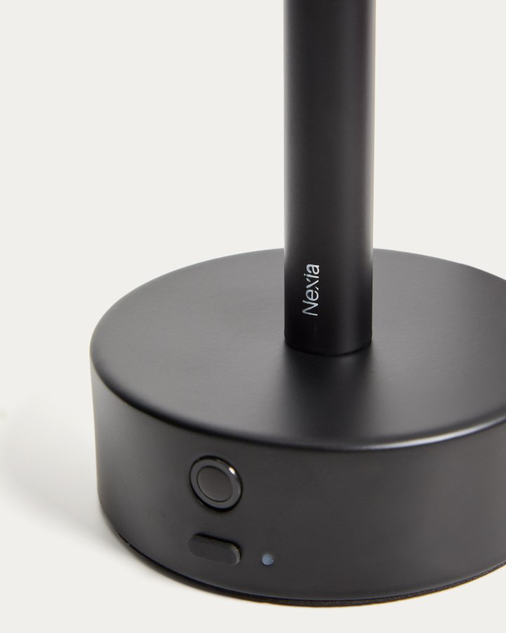 KAVE HOME Bow b�rbar bordlampe, genopladelig - sort aluminium