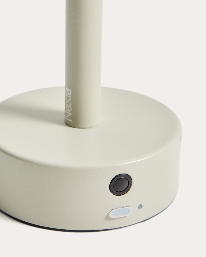 KAVE HOME Bow b�rbar bordlampe, genopladelig - gr� aluminium