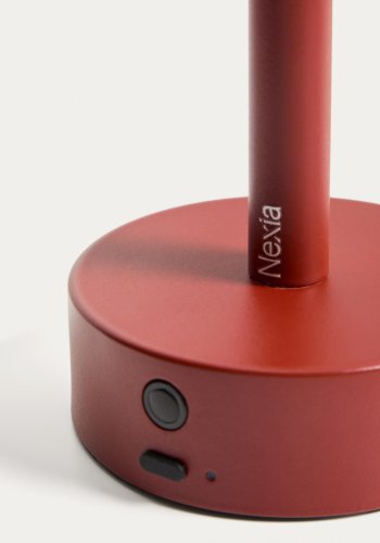 KAVE HOME Bow b�rbar bordlampe, genopladelig - r�d aluminium