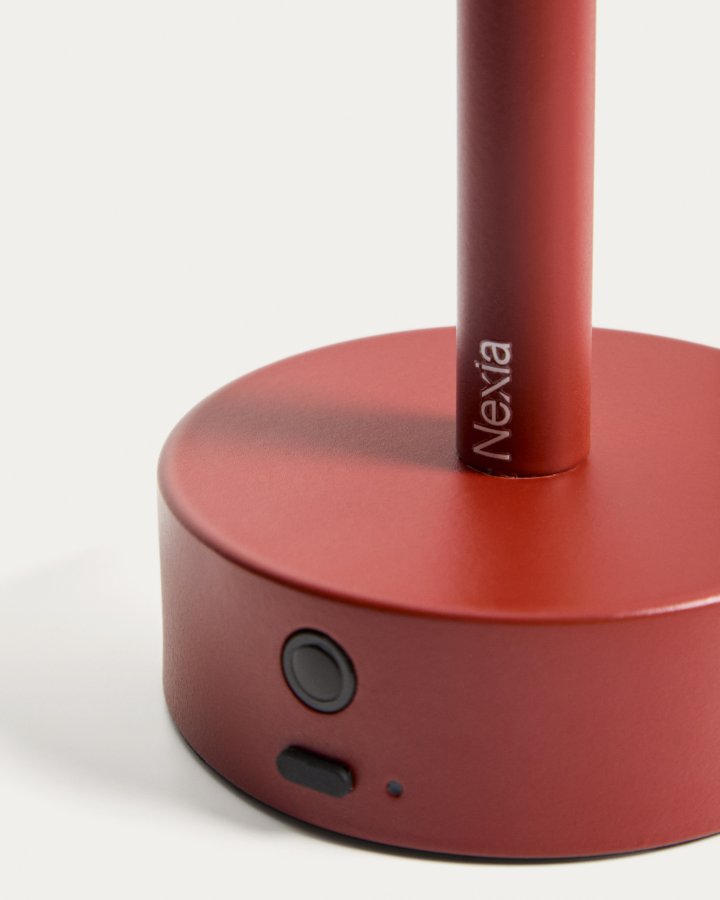 KAVE HOME Bow b�rbar bordlampe, genopladelig - r�d aluminium