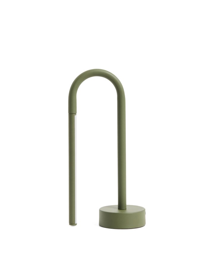 KAVE HOME Bow b�rbar bordlampe, genopladelig - gr�n aluminium